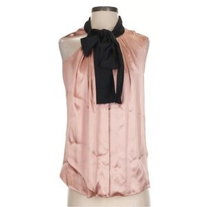 Lanvin Vintage Tie Neck Silk Blouse